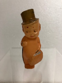 戦前☆キューピー☆セルロイド☆シルクハット 人形 ７．５ｃｍ 当時物 現状 【AT833】