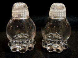 クリアーグラス　アメリカ　キャンドルウィッグのソルト&ペッパー入れ【AWG0027】