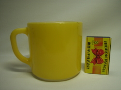 フェデラルグラス　黄色　Ｄハンドルマグカップ　ＵＳＡ　現状　【AW2034】