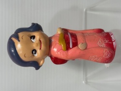 第一勧業銀行☆のばらちゃん☆着物☆ソフビ人形☆貯金箱 １１．５ｃｍ 当時物 企業物 非売品 現状 【RT0057】