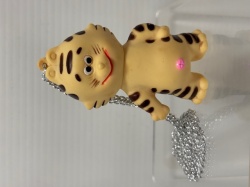 チェーン付☆いなかっぺ大将☆ニャンコ先生☆ソフビ人形 ｃｍ 当時物 版権有 アニメ 現状 【RT0059】