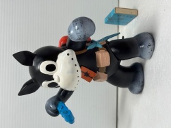 昭和レトロ☆１９６９年☆マルサン☆のらくろ☆伍長☆双眼鏡☆ソフビ人形 １８．０ｃｍ 当時物 アニメ 版権有 現状 【RT0143】