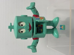 ロボタン☆カセット付☆人形☆合金 １１．６ｃｍ １６０ｇ 当時物 ロビン 版権有 JAPAN アニメ 現状【RT0185】　
