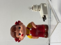 昭和レトロ☆不二家☆ペコちゃん☆ソフビ人形☆ライト １３．０ｃｍ 当時物 企業物 非売品 現状【RT0200】