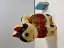 昭和レトロ☆狛犬☆ソフビ人形 １３．８ｃｍ 当時物 JAPAN 現状 【RT0301】