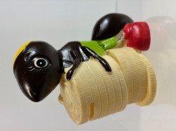 七十七銀行☆蟻☆ソフビ人形☆貯金箱 ８．０cm 当時物 企業物 非売品 現状【RT0408】