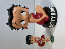 大きい☆ベティちゃん☆ベティ・ブープ☆黒台☆ソフビ人形☆貯金箱 １７．０ｃｍ  版権有 1994 現状【RT0427】
