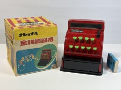 昭和レトロ☆あさひ玩具☆箱付☆レジスター☆ブリキ製☆金銭登録機 箱１２．３ｃｍ 当時物 JAPAN 現状 【RT0455】　
