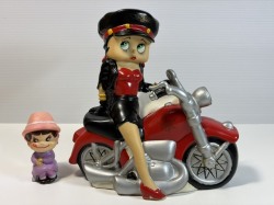 大型☆バイクベティちゃん☆ベティ・ブープ☆ソフビ人形☆貯金箱 長さ２３．５ｃｍ ３６０ｇ 2000年 版権有 現状 【RT0463】
