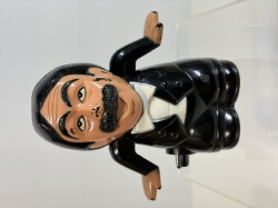 バンダイ☆昭和レトロ☆志村けん☆ヒゲダンス☆ゼンマイ式☆人形 １１．５ｃｍ 当時物 ザ・ドリフターズ ひげダンス タレント 芸能人 版権有 現状 【RT0573】