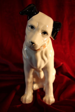 ビクター 犬 ニッパー 陶器製 人形 大型 32．0cm 当時物 企業物 