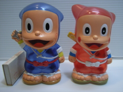 2体セット☆クリアー☆忍者ハットリくん カンゾウ・シンゾウ ソフビ  