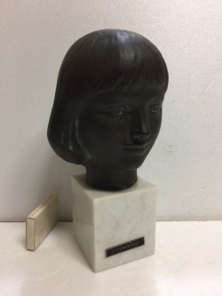 舟越保武作 少女 アンナ ブロンズ像 21．0cm 1．9kg 当時物