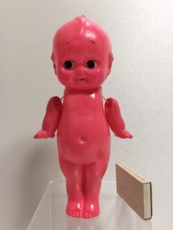 セルロイド ピンク キューピー 人形 18．8cm 当時物 JAPAN 現状