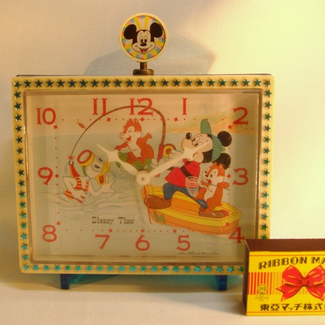 ディズニー Disney スケルトン 手巻き目覚まし時計 精巧舎 1960 1970年 現状 Aw1022