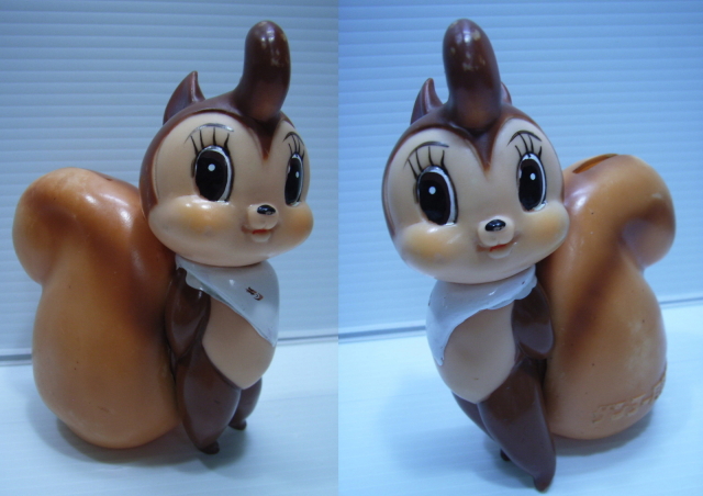 昭和レトロ★サンヨー月販ストア ★ リス★ ソフビ 貯金箱 レア☆サンヨー 月販ストアー リス ソフビ人形 貯金箱 12．5cm