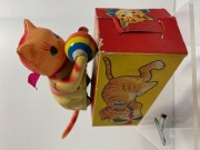 ALPS☆箱入☆PLAYFUL CAT☆セルロイド☆ネコ☆昭和レトロ☆ねこ☆ゼンマイ 長さ １３．０ｃｍ JAPAN 当時物 現状 【AT1372】　