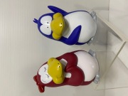 ２体セット☆三井信託銀行☆ペンギン☆ソフビ人形☆貯金箱 １１．６ｃｍ 当時物 企業物 非売品 現状【AT1908】