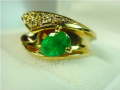 ヴィンテージ　エメラルドリング【材質】１８金　【他】エメラルド　ダイヤ　【サイズ】１１号【JU0154】