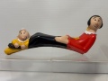 1981年☆オリーブとスウィーピー☆昭和レトロ☆ソフビ人形 長さ２２．０ｃｍ ポパイ 当時物 アニメ 版権有 現状 【RT0030】