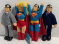 ４体セット☆スーパーマン☆スーパーウーマン☆クラーク・ケント☆人形 ２３．３ｃｍ 当時物 版権有 1991 現状 【RT0171】　