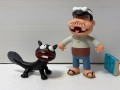 ２体セット☆バカボンのパパ・ウナギイヌ☆天才バカボン☆ソフビ人形 １４．８ｃｍ 版権有 フジオプロ アニメ 現状【RT0223】　