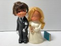 大きい☆昭和レトロ☆ウェディング☆花嫁・花婿☆ソフビ人形 ２０．０ｃｍ JAPAN 当時物 結婚式 カップル 現状 【RT0224】