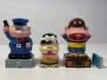 ３体セット☆バカボン・バカボンのパパ・警官（本官）☆ソフビ人形☆貯金箱 １６．３ｃｍ 版権有 現状 【RT0268】