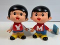 ２体セット☆ヤンマー☆ヤン坊・マー坊☆ソフビ人形☆貯金箱 １６．０cm 当時物 企業物 非売品 現状 【RT0368】
