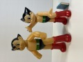 大きい☆２体セット☆ビリケン☆鉄腕アトム☆ソフビ人形 ２４．０ｃｍ 当時物 アニメ 現状 【RT0478】