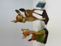 昭和レトロ☆２体セット☆三菱銀行☆バンビ☆鹿☆ソフビ人形☆貯金箱 １２．３ｃｍ １５．５ｃｍ 当時物 企業物 非売品 現状 【RT0505】