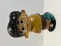 エーザイ製薬☆黄色☆トラベルミン☆トラベル坊や☆ソフビ人形☆貯金箱 ８．５ｃｍ 当時物 企業物 非売品 現状【RT0561】