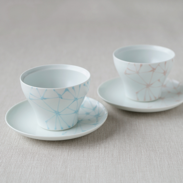 陶房青　Ao　波佐見焼　吉村陶苑　AOSHOP　ブライダル　ギフト　引き出物　麻の葉　カップ　新仙茶　ペア