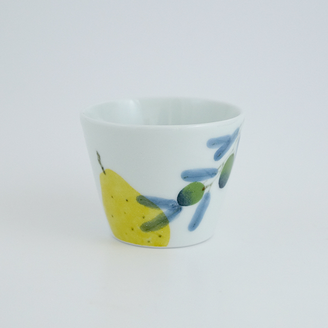 波佐見焼　陶房青　和食器　器　うつわ　マティーニ　北欧　和紙染め　オリーブ　洋梨　そば猪口　小鉢　カップ