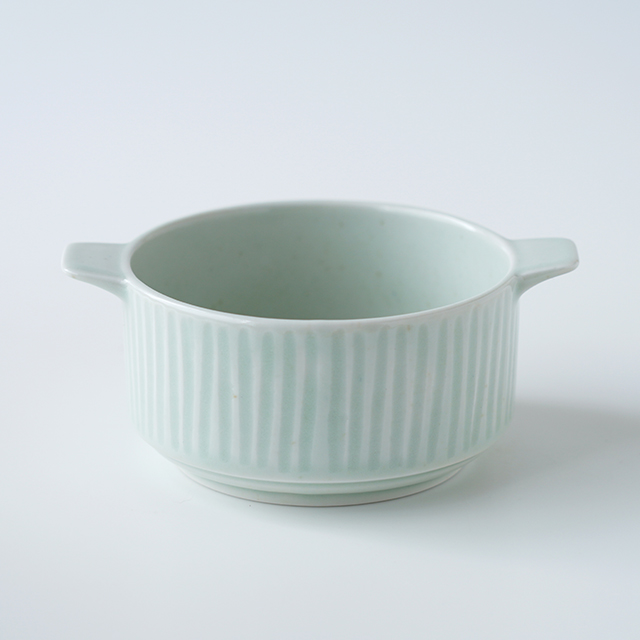 陶房青　AO SHOP　青　波佐見焼　スープカップ　ボウル　しのぎ　ナチュラル