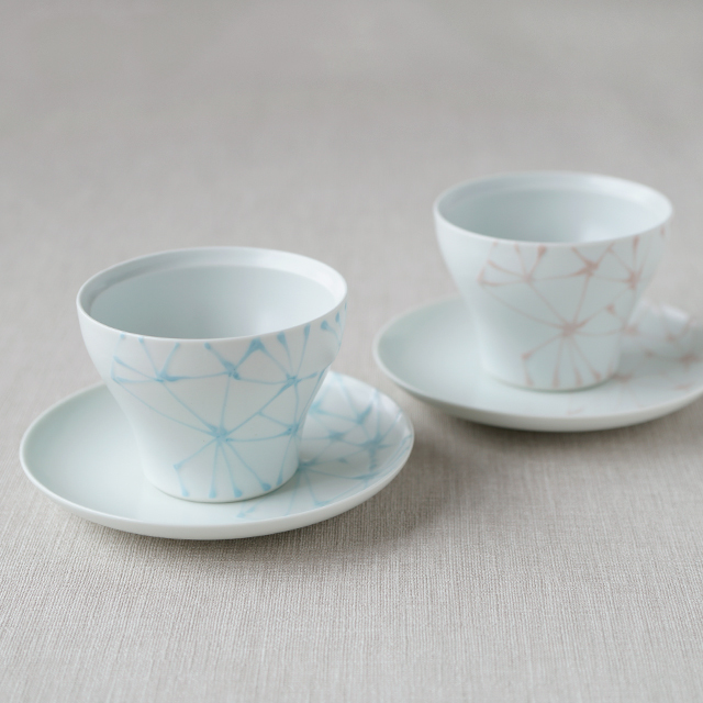 陶房青　Ao　波佐見焼　吉村陶苑　AOSHOP　ブライダル　ギフト　引き出物　麻の葉　カップ　新仙茶　ペア