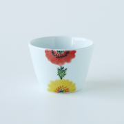 波佐見焼 和食器 うつわ 器 うつわ好き 　陶房青　フローラル　floral　そば猪口　蕎麦猪口　カップ　そばチョコ