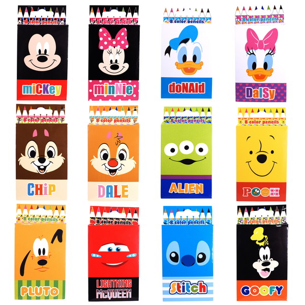 ディズニー顔柄8色色えんぴつセット ２５入