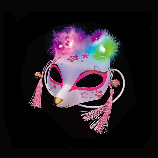 光る！きつね半面 １２枚入