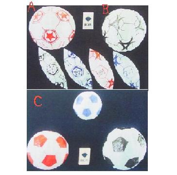 紙フーセン サッカーボール4号 3色セット 紙フーセン サッカーボール4号 3色セット