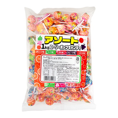 駄菓子 通販】やおきん 1kg入り ローリーポップキャンディー アソート