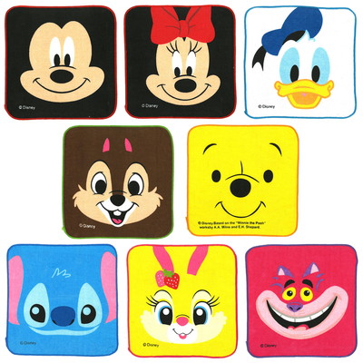 ディズニー顔柄ミニタオル ２４入