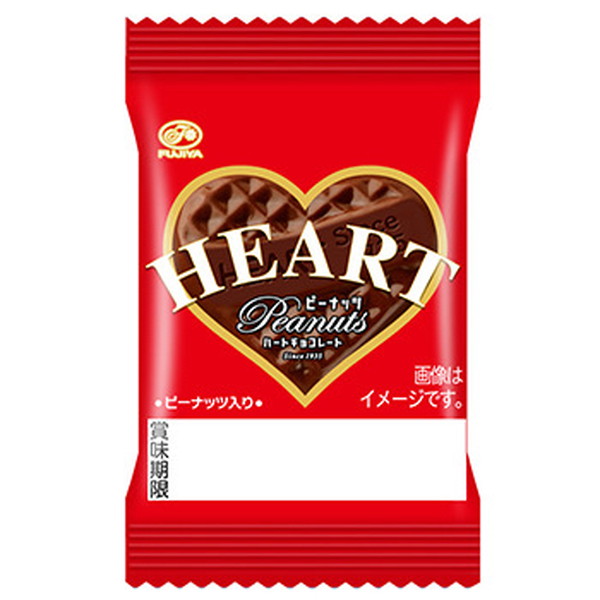 不二家 １枚ミニハートチョコレート（ピーナッツ） ４０入