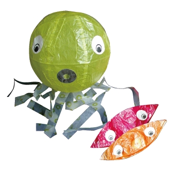 紙フーセン たこ４号（３色セット） １セット