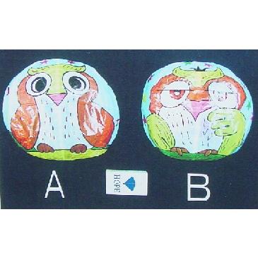 紙フーセン ふくろうＢ柄４号 １枚