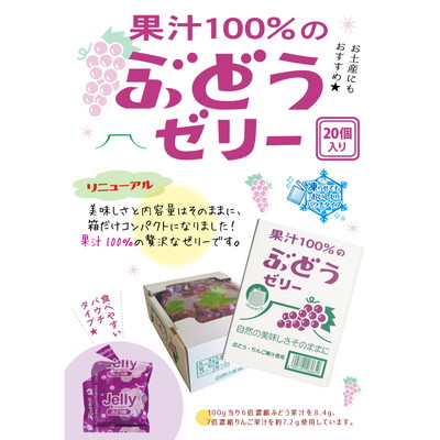 駄菓子 通販】果汁100％ゼリーBOXパウチ ぶどう味 駄菓子・イベント