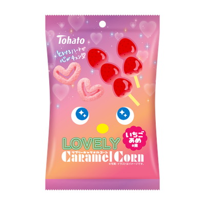ＬＯＶＥＬＹキャラメルコーン いちごあめ味 １２入