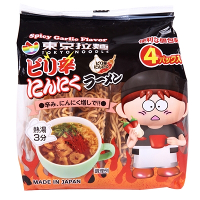 東京拉麺ピリ辛にんにく１２０ｇ（30ｇ×4P）×１２袋入