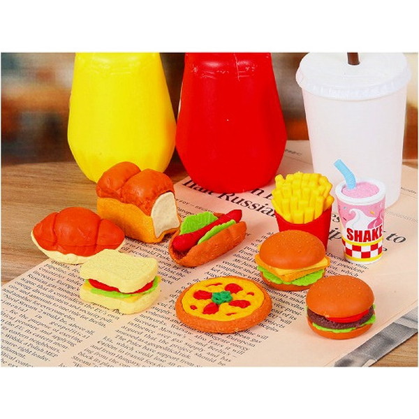 おもしろ消しゴム バーガーセット ６０入