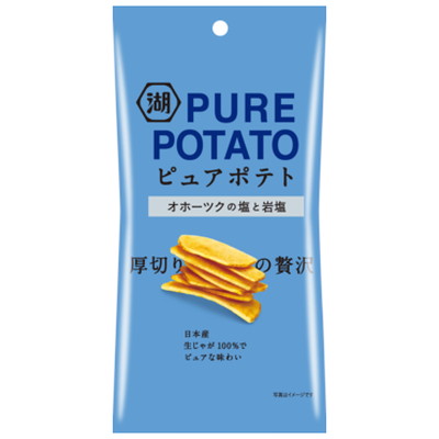 湖池屋 ピュアポテト 厚切りひとくちカット オホーツクの塩と岩塩 ６入
